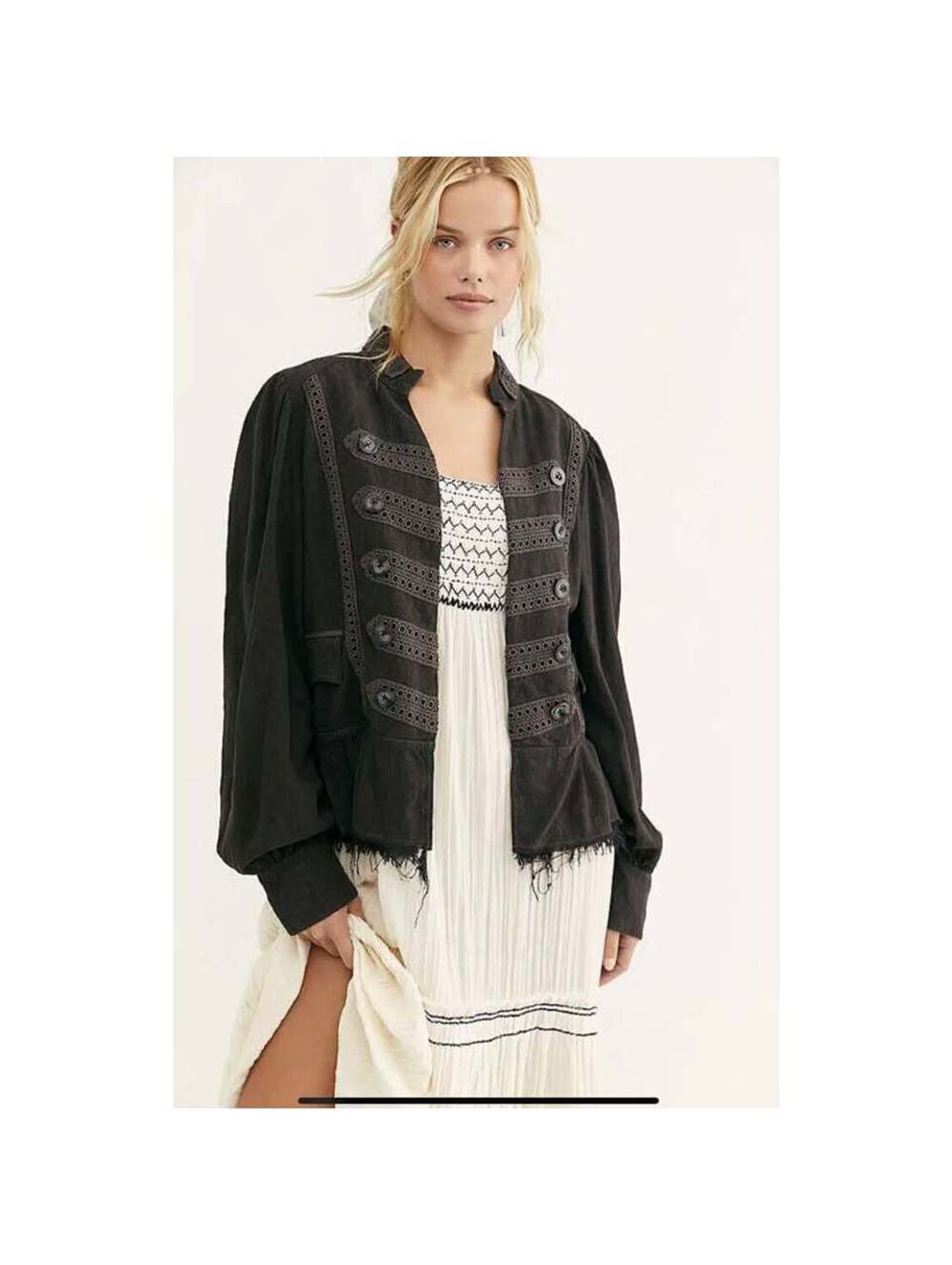 Free People Ariana Jacket Washed Black New with Tags Small MSRP $233. CDN